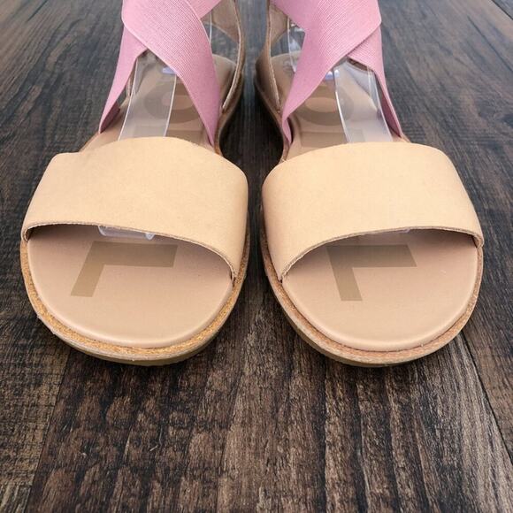 Sorel Ella II Strappy Leather Flat Sandal Vacation Cruise Size 8.5 Tan Pink - Picture 4 of 16